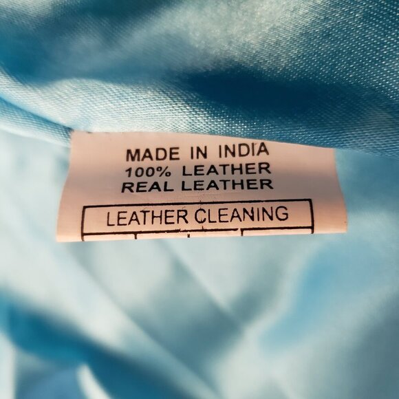 Donna Lepure NY Blue Lambskin Leather Embellished jacket/skirt size 2L Vintage - Picture 13 of 16